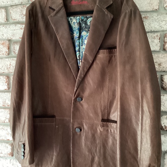 Robert Graham Brown leather Sport coat - Picture 3 of 7